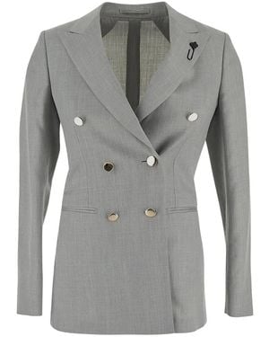 Lardini ウールシルク ジャケット - グレー