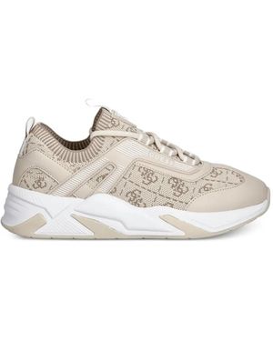 Guess Genga Logo Pattern Trainers - White