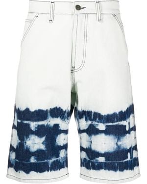 MSGM プリント デニム ショートパンツ - ブルー