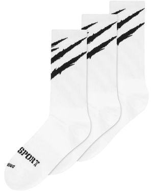 Philipp Plein Scratch-Print Socks (Pack Of Three) - White