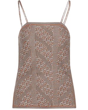 Valentino Garavani Abstract-Print Top - Brown