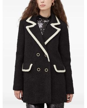 Ba&sh Bouclé Contrast-Trim Jacket - Black