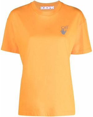 Off-White c/o Virgil Abloh Arrows-Print Logo T-Shirt - Orange