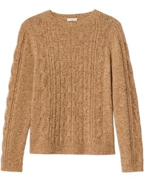 Lafayette 148 New York Cable-Knit Crew-Neck Sweater - Natural