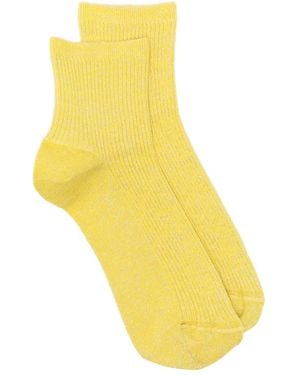 ANT45 Glitter-Embellished Ribbed Socks - Yellow