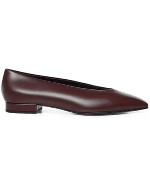 Loro Piana Rebecca Leather Ballet Flats - Brown