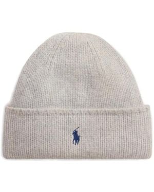 Polo Ralph Lauren Embroidered Pony Beanie Hat - Grey