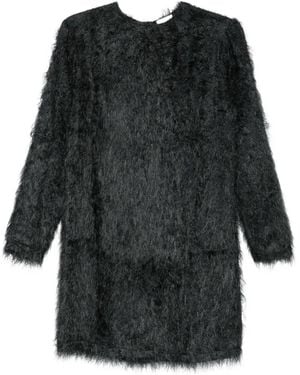 Alysi Textured-Finish Long-Sleeved Dress - Black