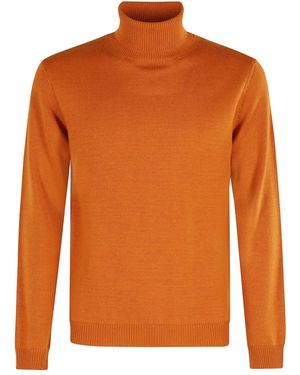 Roberto Collina Maglione A Collo Alto - Arancione