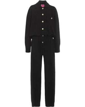 Barrie X Sofia Coppola Long-Sleeve Cashmere Jumpsuit - Black