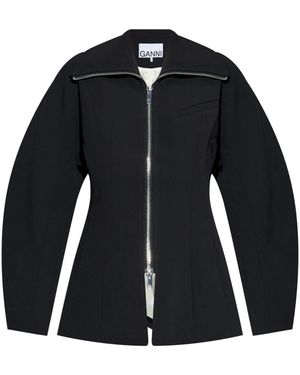 Ganni Curved Structured Jacket - Black