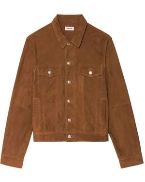 Zadig & Voltaire Button-Fastening Suede Jacket - Brown
