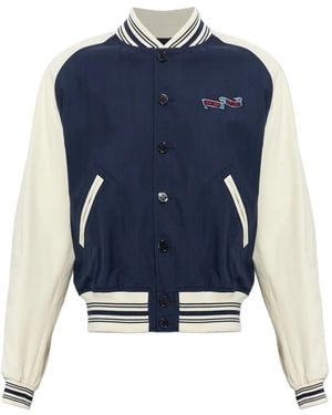 KENZO Jumping Tiger Logo-Embroidered Bomber Jacket - Blue