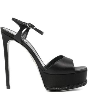 Rene Caovilla 150Mm Embellished Platform Sandals - Black