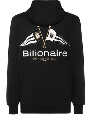 Billionaire Logo-Print Hoodie - Black