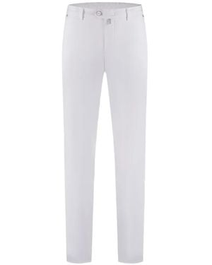Kiton Elasticated-Waistband Logo-Patch Trousers - White