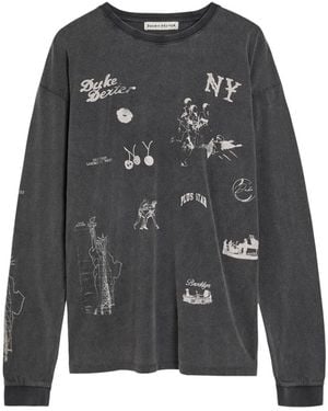 Duke & Dexter Long Sleeve Graphic T-Shirt - Grey
