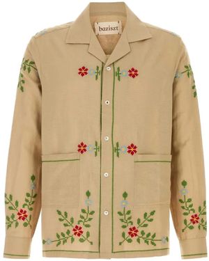 BAZISZT Chemise Curiosa À Fleurs - Neutre