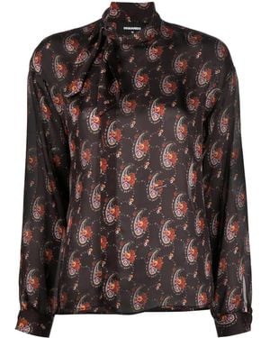 DSquared² Graphic-Print Blouse - Black