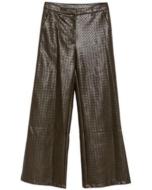 Imperial Woven-Effect Wide-Leg Pants - Gray