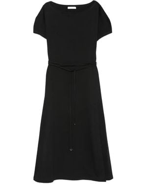 Lemaire Belted Boat-Neck Midi Dress - Black