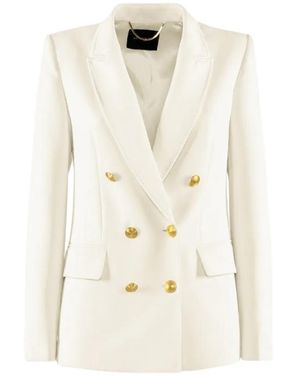 Nenette Baila Double-Breasted Buttoned Blazer - White