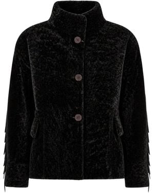 Aspesi Fringed Textured-Finish Jacket - Black