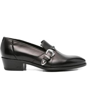 Lidfort Buckle-Embellished Leather Loafers - Black
