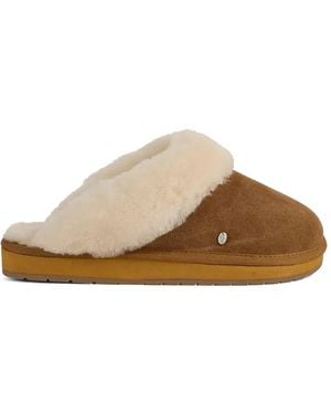 EMU Slippers Con Bordo - Marrone
