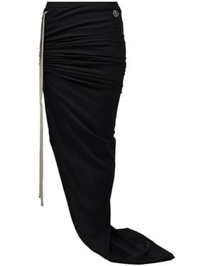 Moncler X Rick Owens Langer Strickrock Mit Streifen - Schwarz