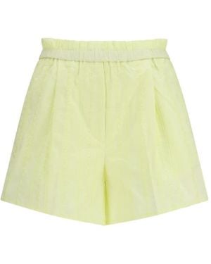 forte_forte Pantalones Cortos Les Fleurs Bordados - Amarillo