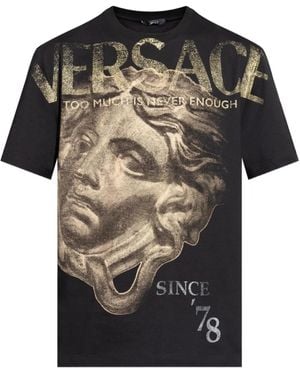 Versace T-Shirt Con Stampa Medusa Head - Nero