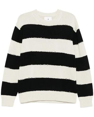 Seven Gauge Striped Long-Sleeve Jumper - Black