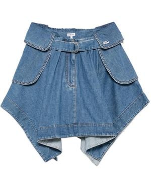 Loewe Asymmetrischer Rock - Blau