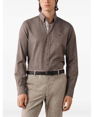 Hackett Camicia Sartoriale Con Colletto Brompton - Marrone