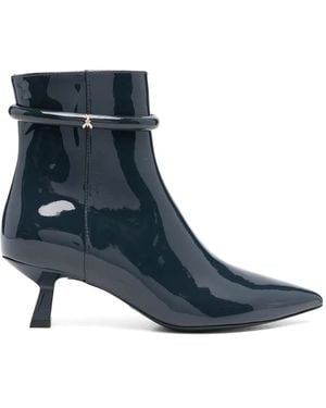 Patrizia Pepe 60Mm Logo-Plaque Boots - Blue