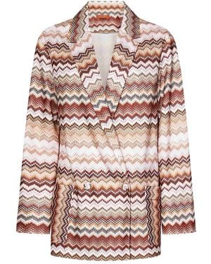 Missoni ジグザグパターン ダブルジャケット - ピンク