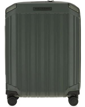 Piquadro Ribbed Four-Wheel Luggage Bag - Green