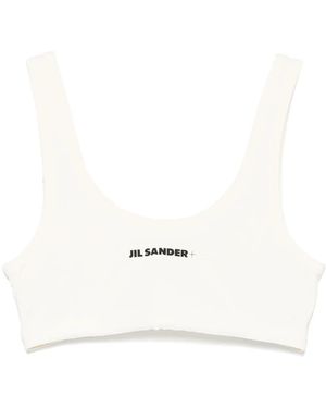 Jil Sander Swimsuit Bra With Central Logo - Weiß