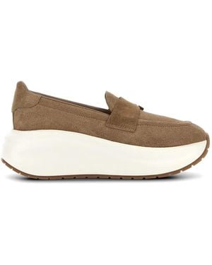 Hogan Mocassins Maxi I Active En Daim - White