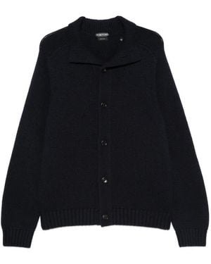 Tom Ford Gerippter Cardigan Mit Schalkragen - Schwarz