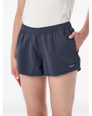 Patagonia Logo-Patch Elasticated-Waistband Shorts - Blue