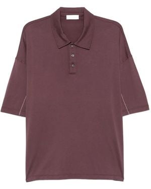 Roberto Collina Polo Con Costuras En Contraste - Morado
