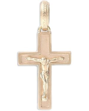 Dolce & Gabbana Collana Natural Cotton Cross - Bianco