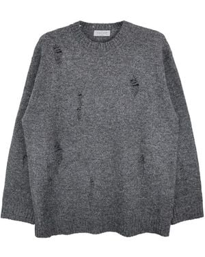 Yohji Yamamoto Semi-Transparenter Wollpullover - Grau