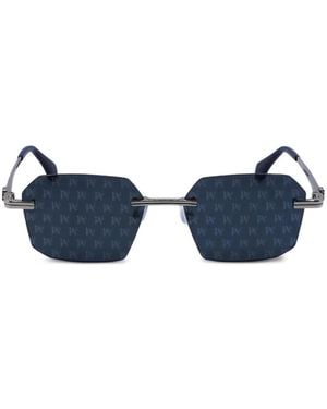 Palm Angels Lunettes De Soleil À Design Sans Monture - Blue