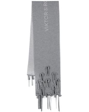 Viktor & Rolf ロゴジャカード スカーフ - グレー