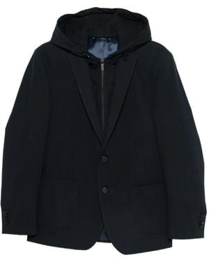 KARL LAGERFELD Hooded Single-Breasted Jacket - Black