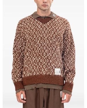 Maison Mihara Yasuhiro Layered Knit Jumper - Brown