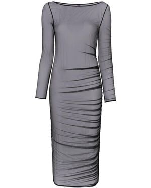 Maison Close Nuit Fauve Long-Sleeve Midi Dress - Gray